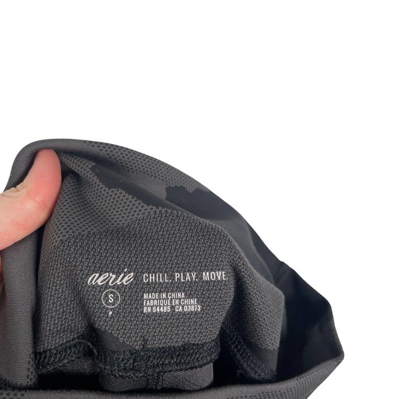 Aerie High Waisted Black Grey Camo Leggings Active Workout Womens Small - Picture 6 of 9